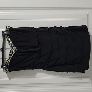 Black Strapless Homecoming Prom Beaded Dress Size Large